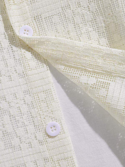 Agapito - Trendiges geometrisches Karomuster-Hemd mit kurzen Ärmeln