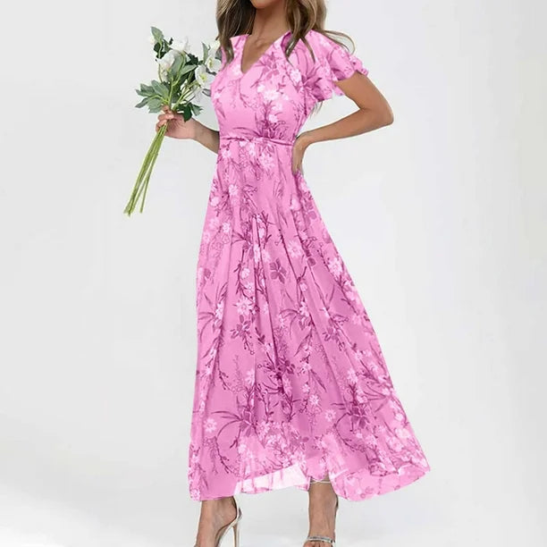 Kaylee | Maxi-Kleid mit Floral-Design und Flatterärmeln
