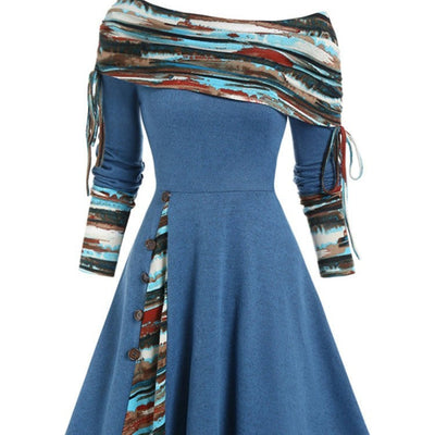 Harriet – Elegantes Ein-Schulter-Kleid mit langen Ärmeln für Damen