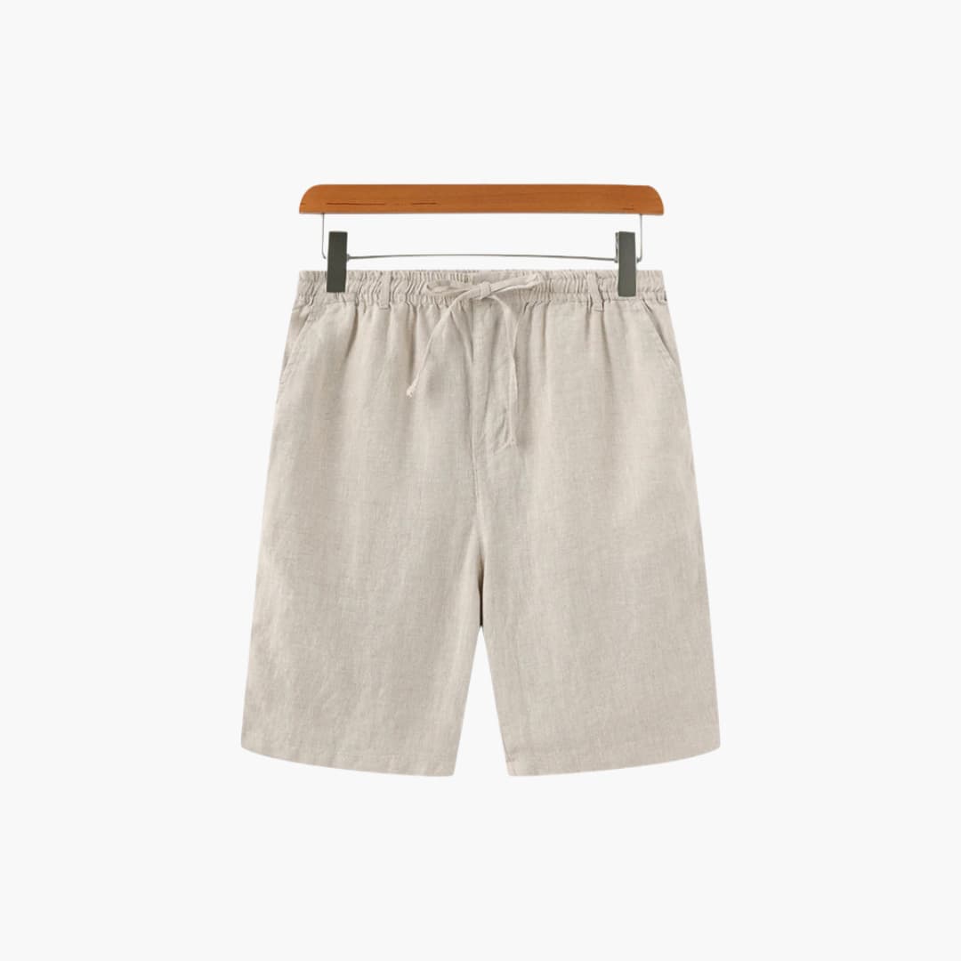 Herren Leinen Shorts mit Kordelzug und Seitentaschen