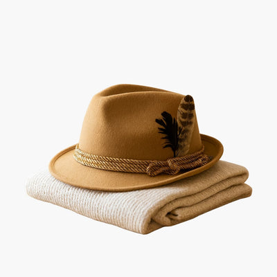 Bayerischer Filz hut mit Feder für Herren - Oktoberfest 2025