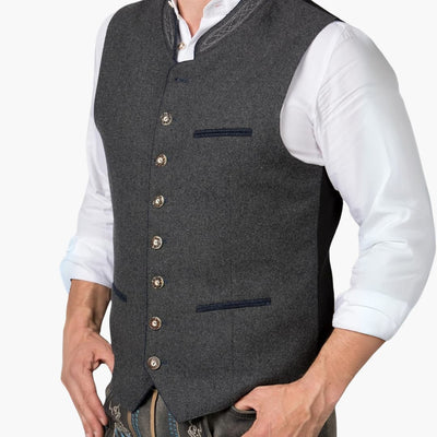 Stehkragen Trachten weste für Herren - Oktoberfest 2025