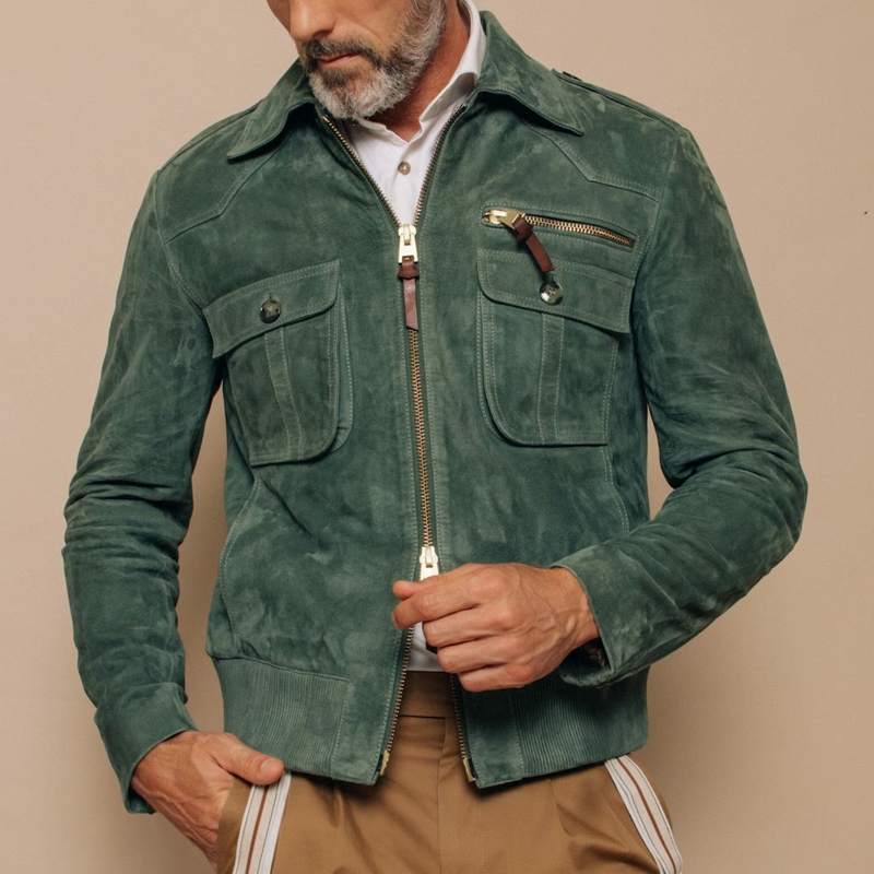 Marko | Revers Zipper Wildleder Jacke