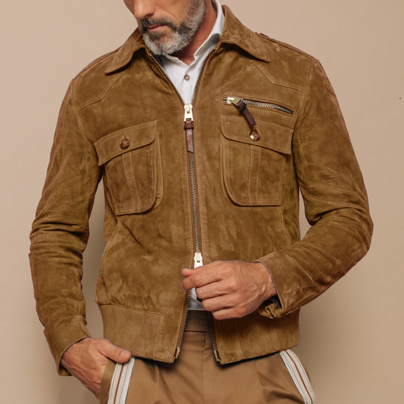 Marko | Revers Zipper Wildleder Jacke