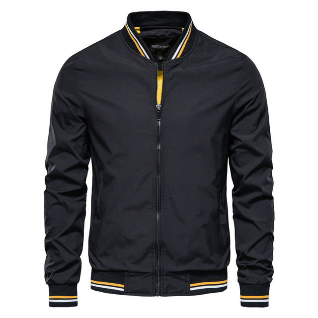 Herren Bomberjacke Casual Sport Streetwear – Stylische Übergangsjacke mit Streifendetails