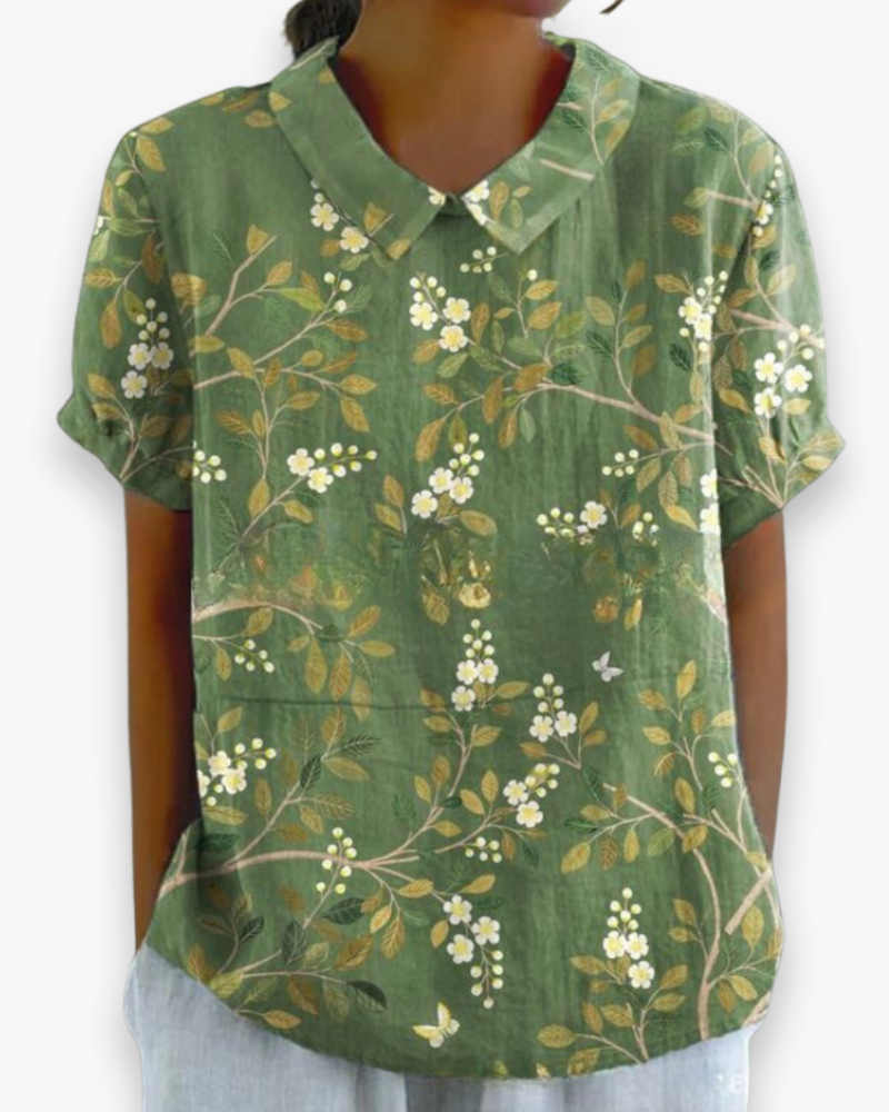Damen Verspielt Blumendruck Hemdbluse | Locker