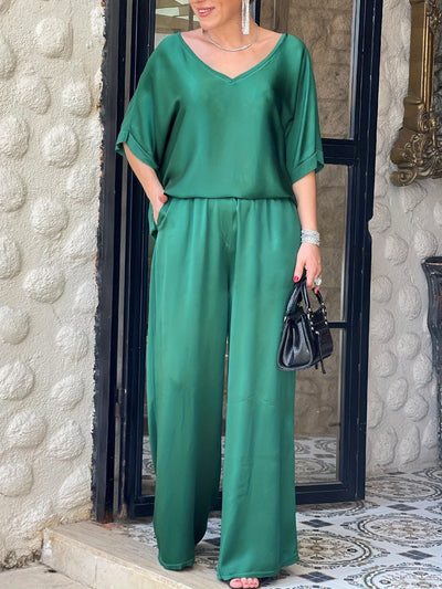 Ashlee - Elegantes Zweiteiliges Satz Mit Kurzen Ärmeln