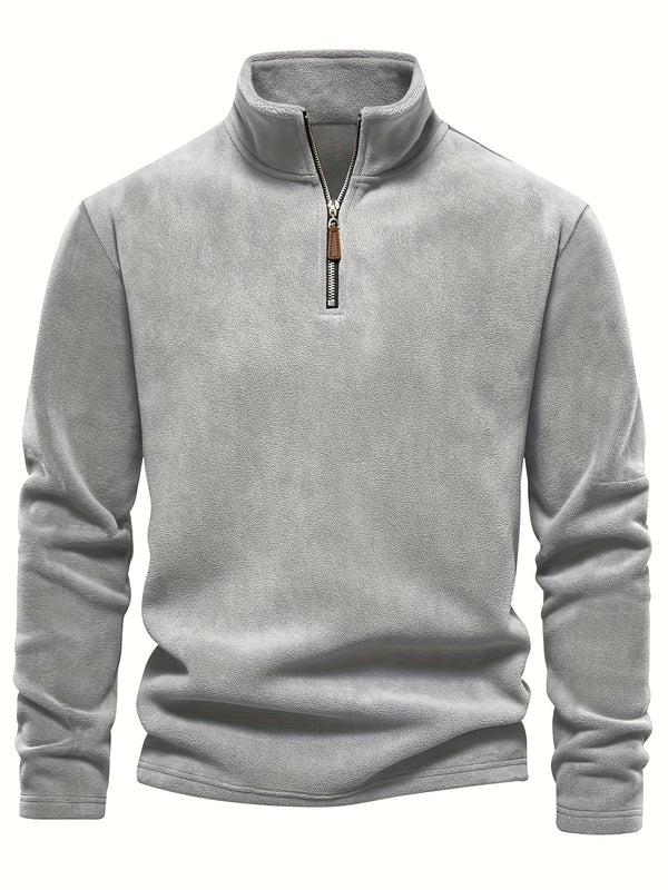 Eleganter Herrenpullover mit halbem Reißverschluss