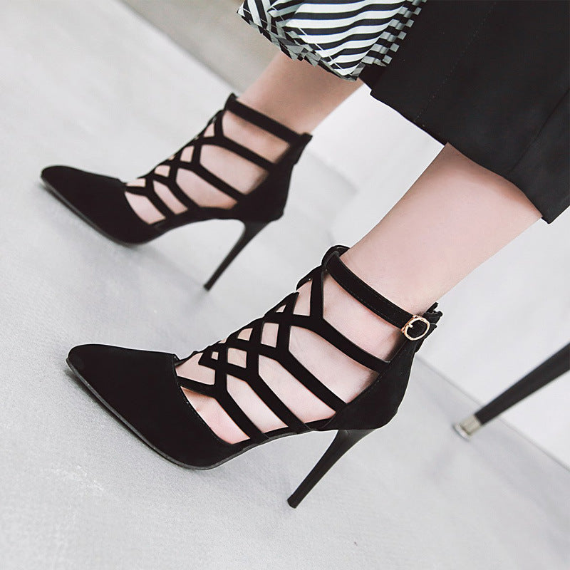 Emma – Hochhackige Cutout-Römerschuhe