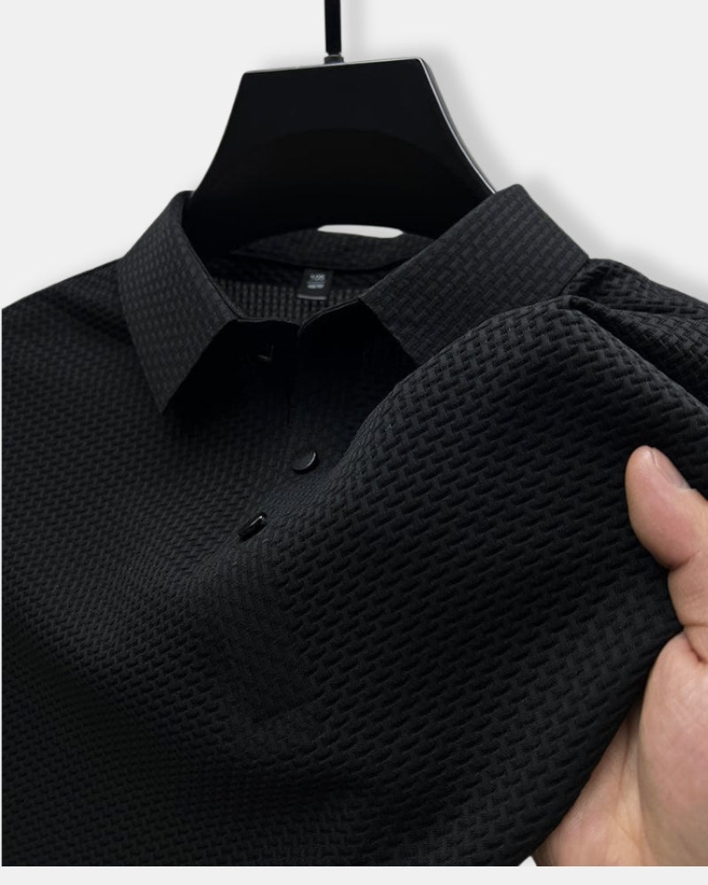 Herren Atmungsaktives Texturiertes Polo Hemd | Kurzarm