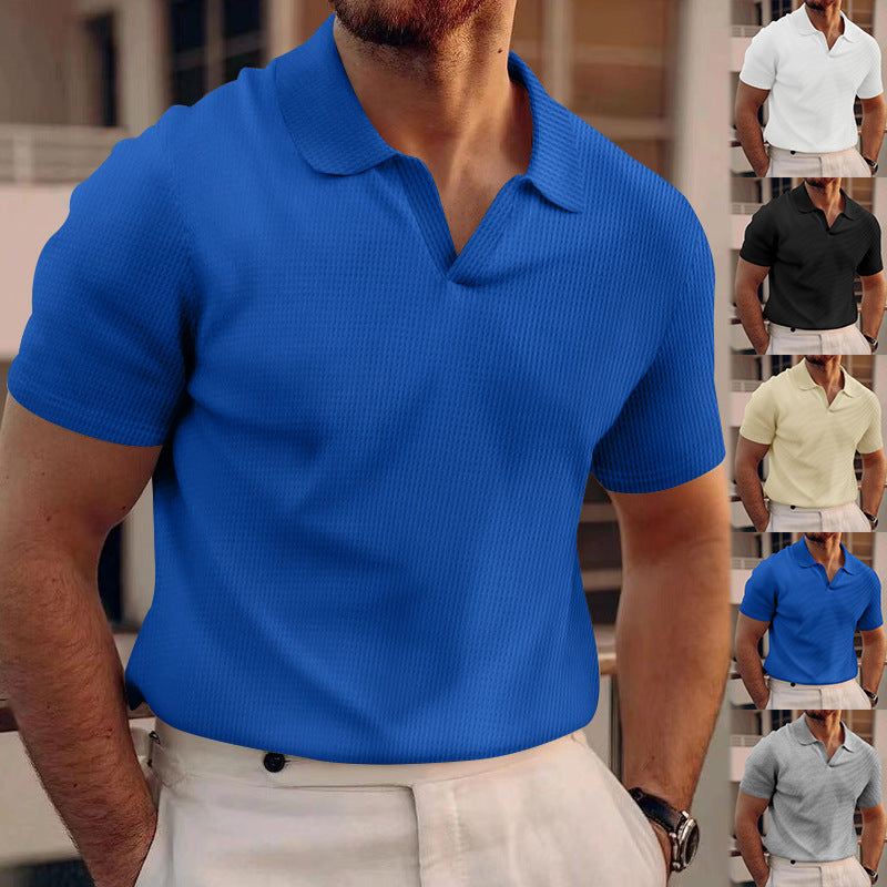 Audrey – Polo Shirt mit V-Ausschnitt und Waffelmuster für Damen