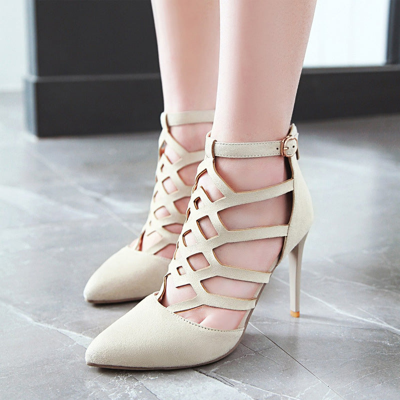 Emma – Hochhackige Cutout-Römerschuhe