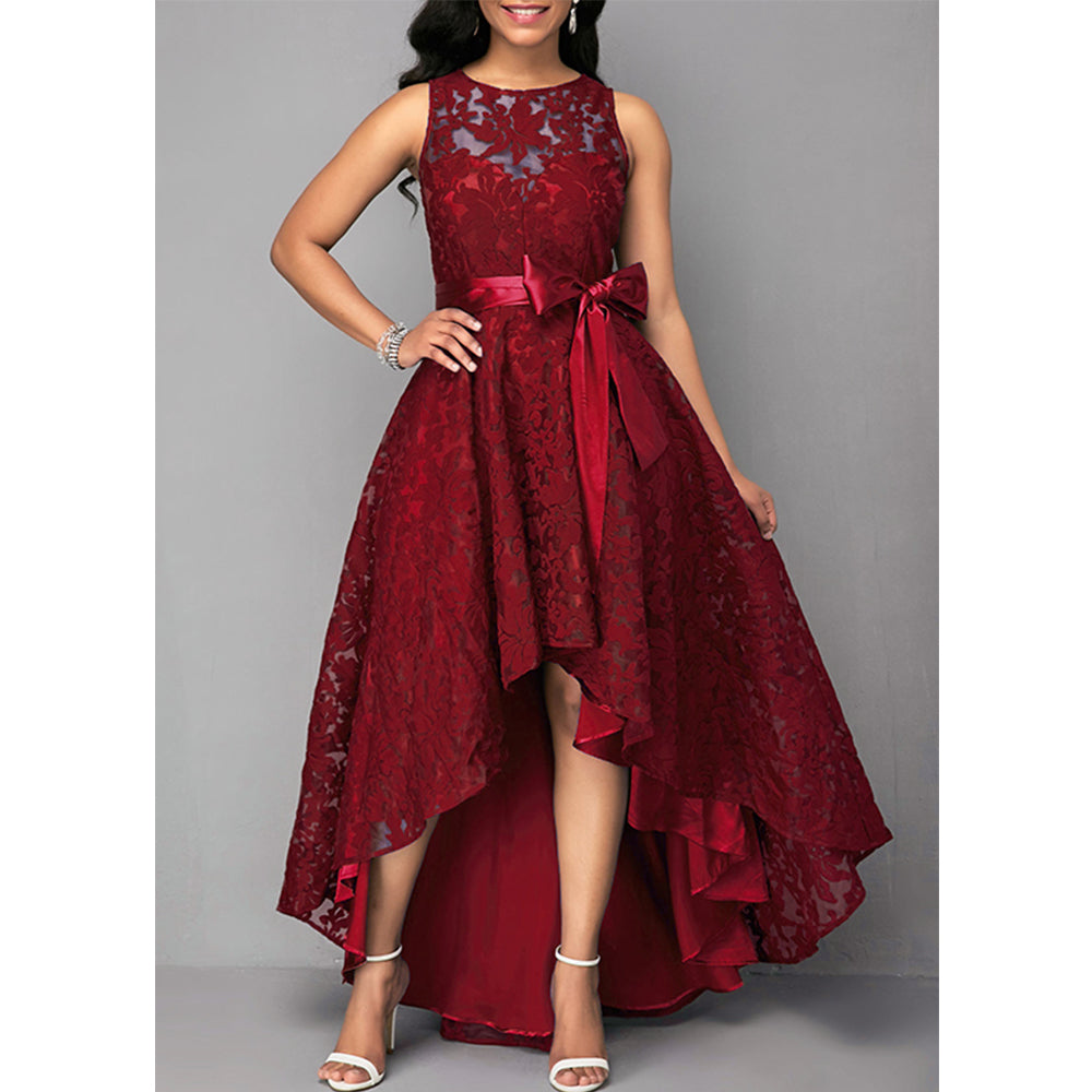 Exquisite Geprägte Spitze Unregelmäßiges Kleid