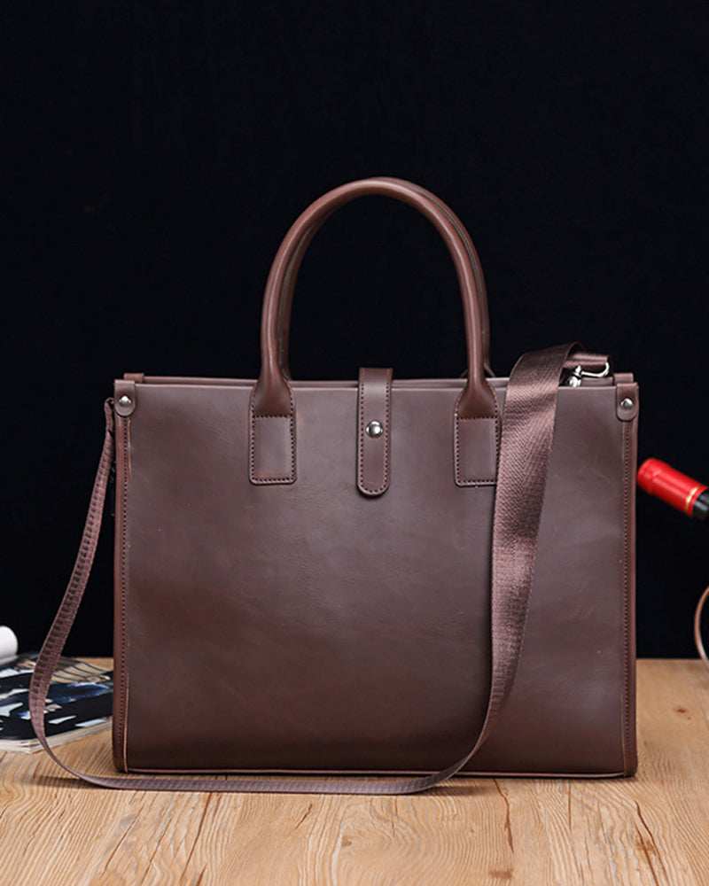 Jane | Elegante Aktentasche für Damen aus braunem Kunstleder Business-Tasche