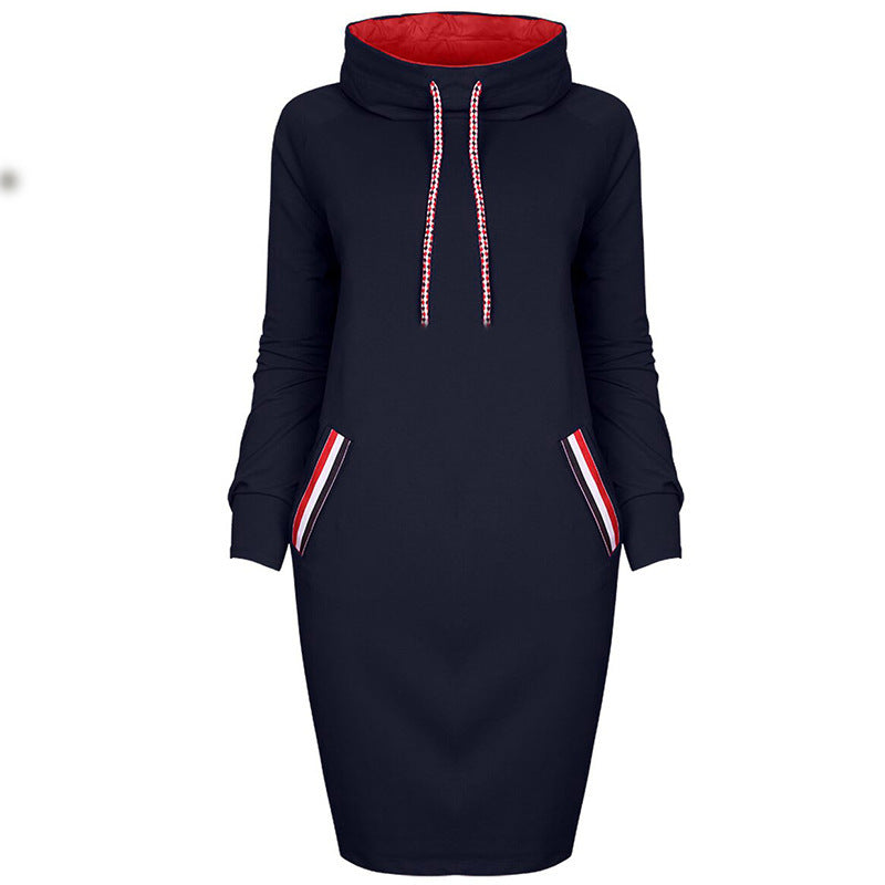 Sandra – Langärmliges Herbst-Winter-Kleid für Damen mit hohem Kragen