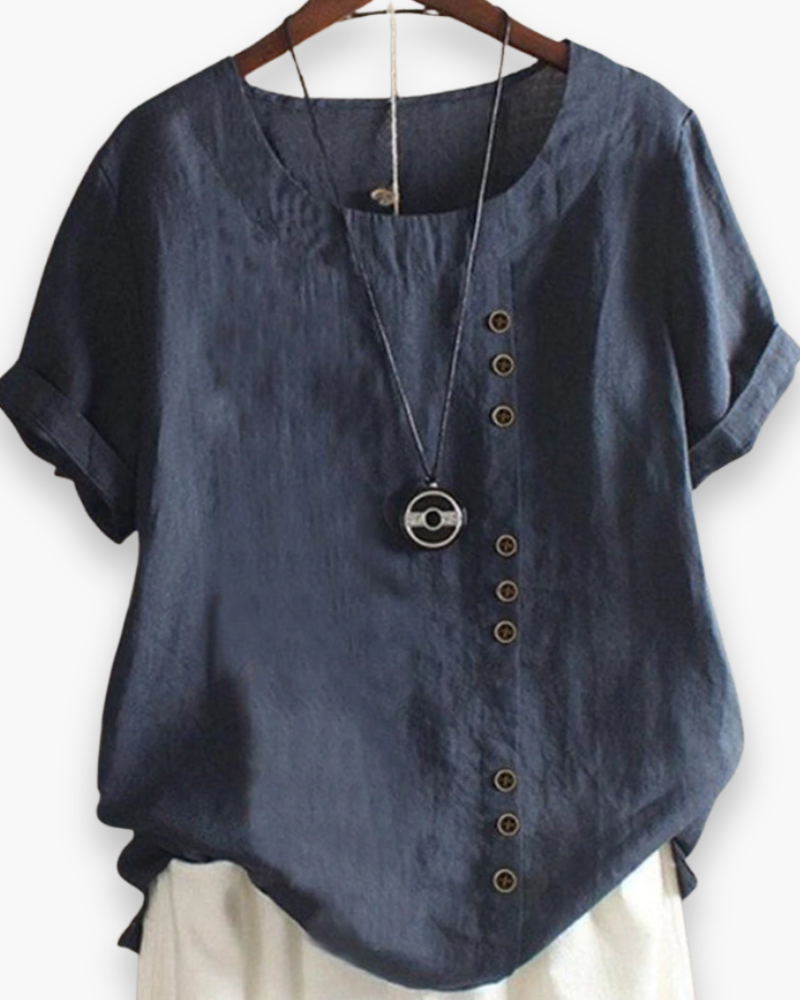 Damen Elegante Kurzarm-Bluse | Unifarben