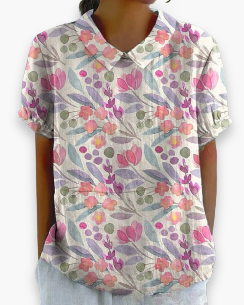 Damen Verspielt Blumendruck Hemdbluse | Locker