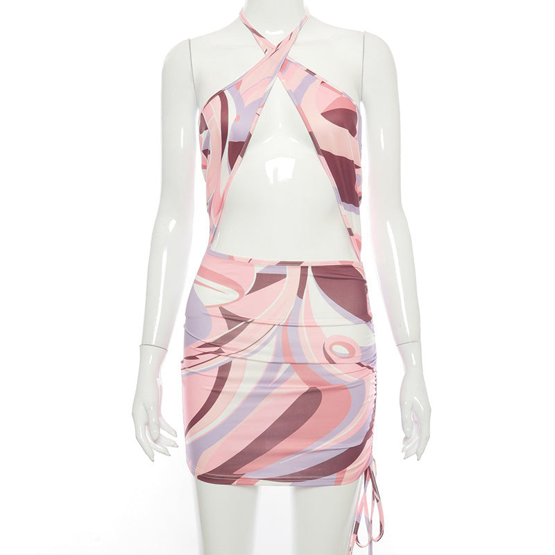 Claire – Sommerliches gedrucktes Halterkleid für Damen