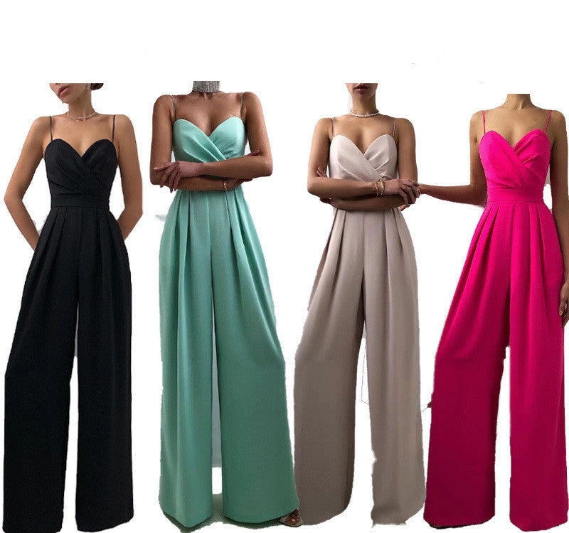 Charlotte – Minimalistischer Jumpsuit mit geradem Bund und Moppeffekt