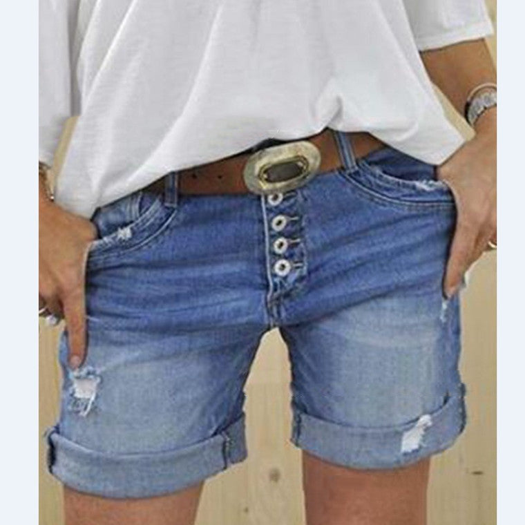 Wilda - Lässige Ripped Denim Shorts