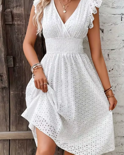 Dorleta - Ausgestelltes Kleid mit Volants