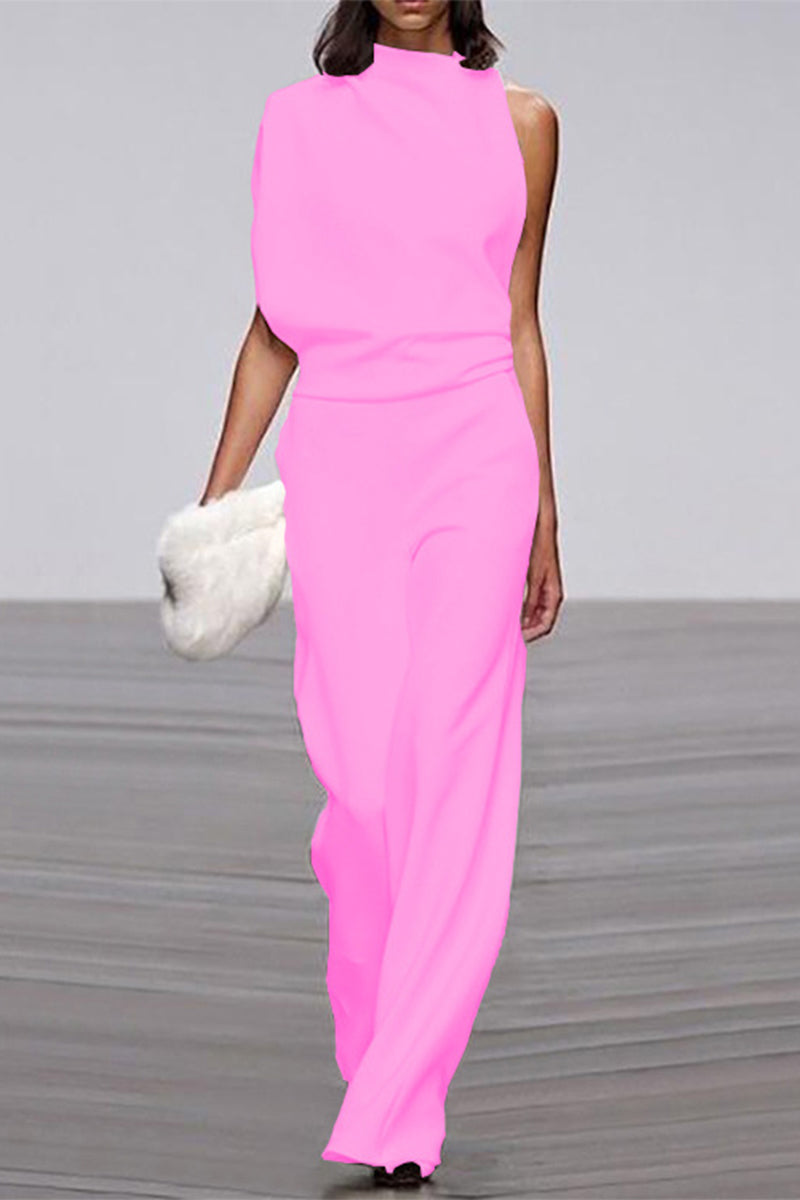 Heidi-Mode | Lässiger Solider Patchwork Halb A-Turtleneck Bootcut Jumpsuits