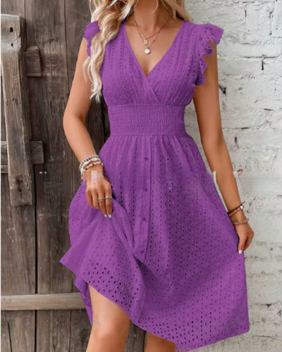 Dorleta - Ausgestelltes Kleid mit Volants