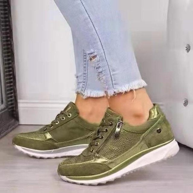 Damen Sneaker Freizeit Komfort Flache Turnschuhe Atmungsaktiv