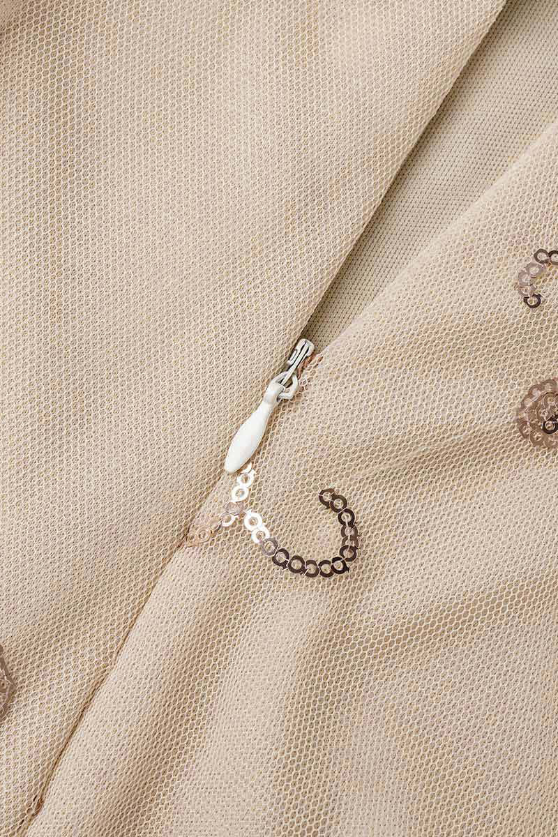 Heidi-Mode | Prominente Elegante Schlichte Pailletten Frenulum V-Ausschnitt Abendkleid Kleider- 4 Farben