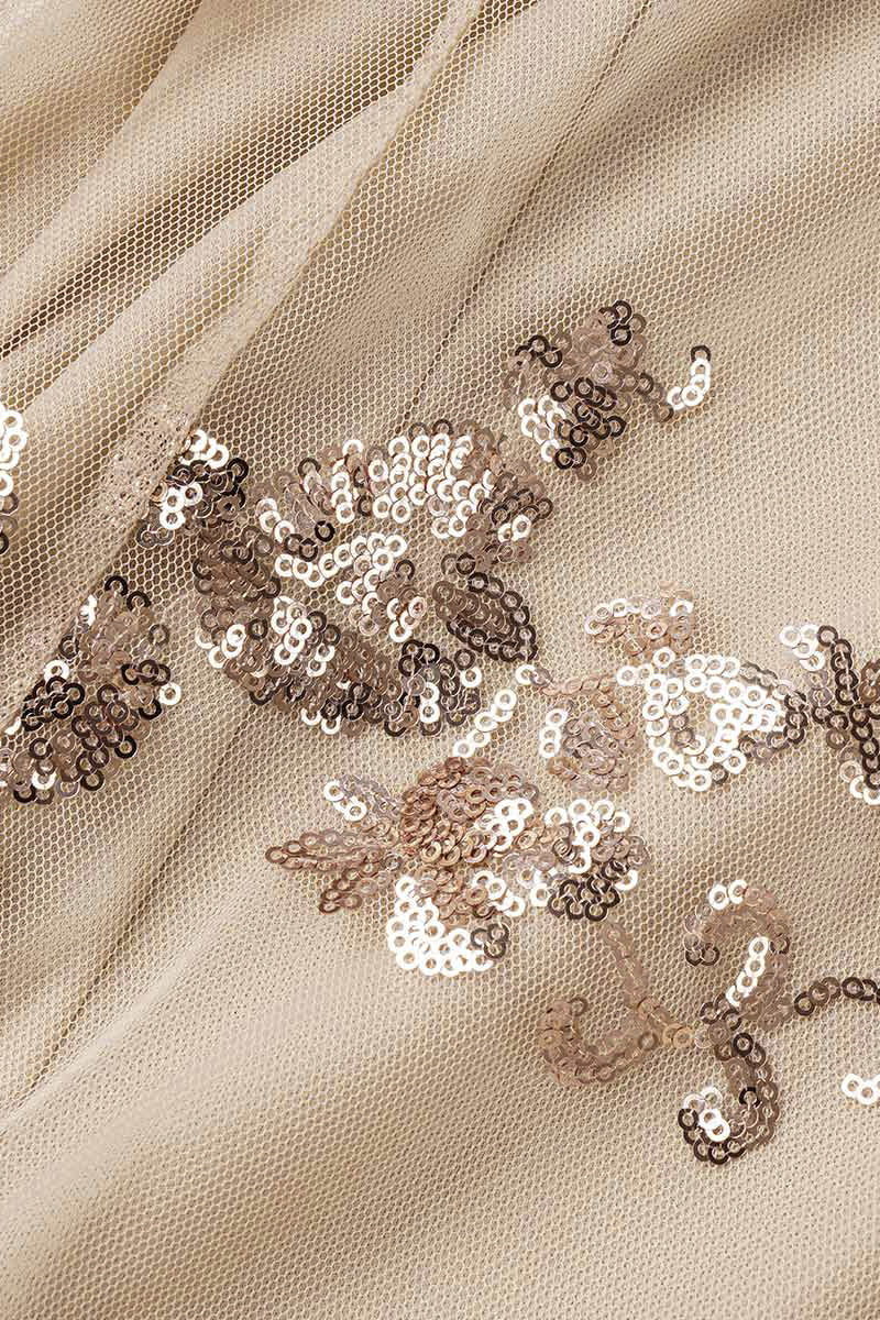 Heidi-Mode | Prominente Elegante Schlichte Pailletten Frenulum V-Ausschnitt Abendkleid Kleider- 4 Farben