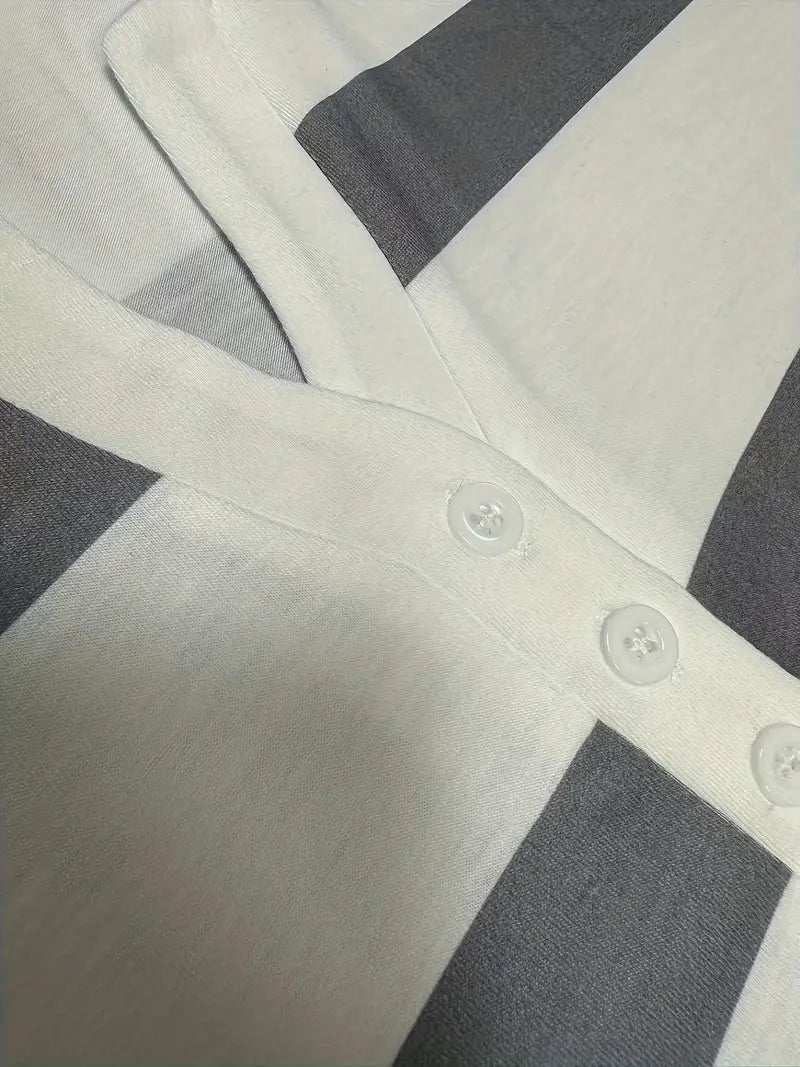 Dakota - Lässiges T Hemd Mit V Ausschnitt Und Streifenprint