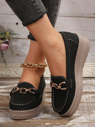 Bequeme Damen-Loafers mit elegantem Metallakzent