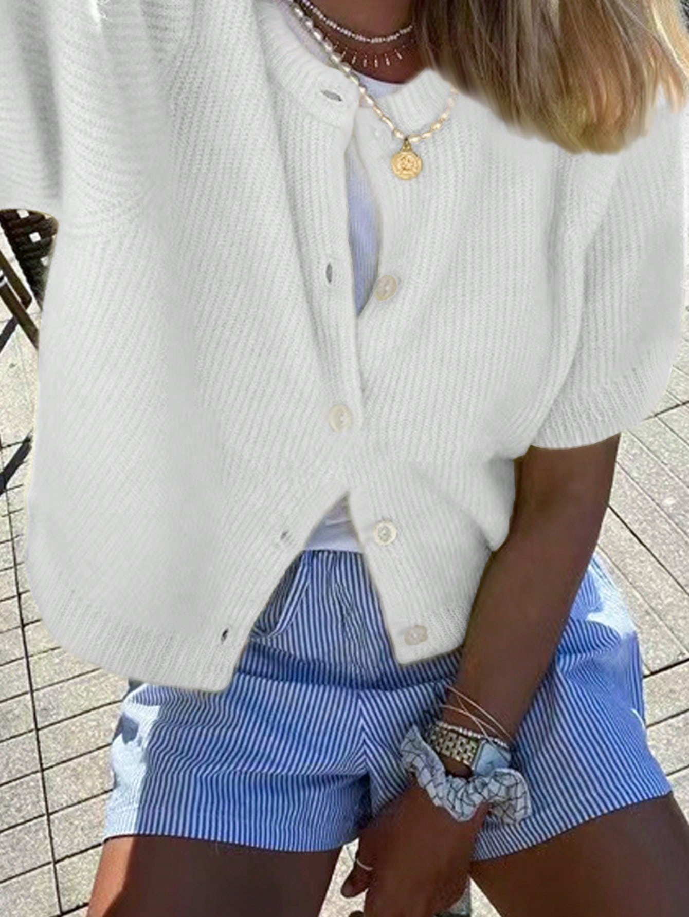 Strick-Cardigan mit kurzen Ärmeln – Lässig, Leicht & Ideal für den Sommer