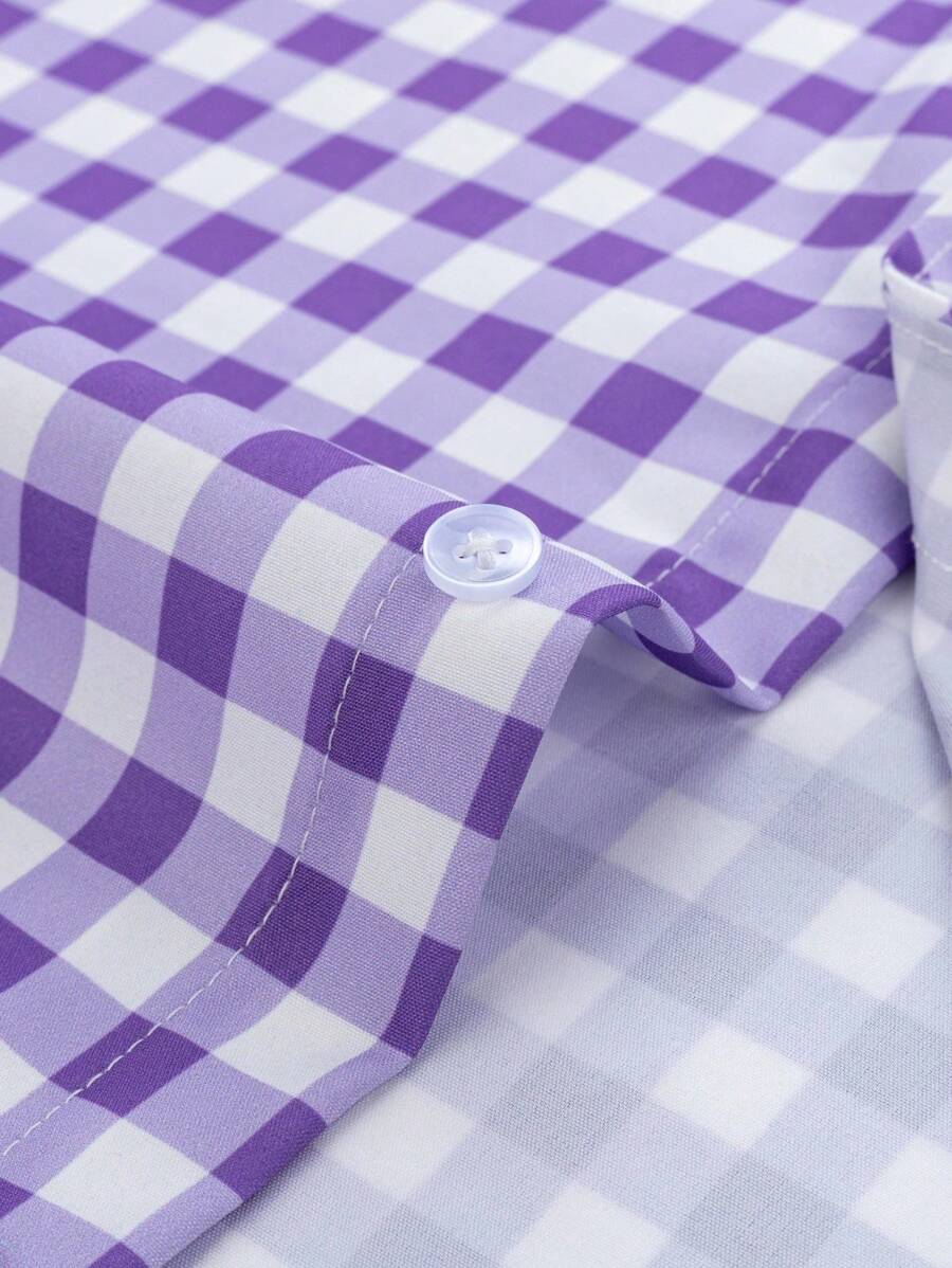 Oktoberfest Karohemd Herren – Kurzarm Trachtenhemd in Rot-Weiß