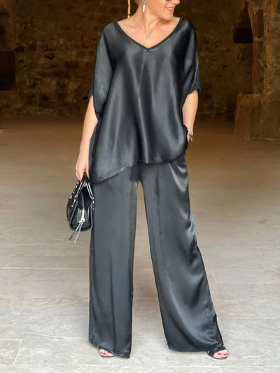 Ashlee - Elegantes Zweiteiliges Satz Mit Kurzen Ärmeln