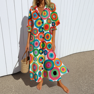 MIRAVO | Boho Maxikleid – Elegant & Figurschmeichelnd