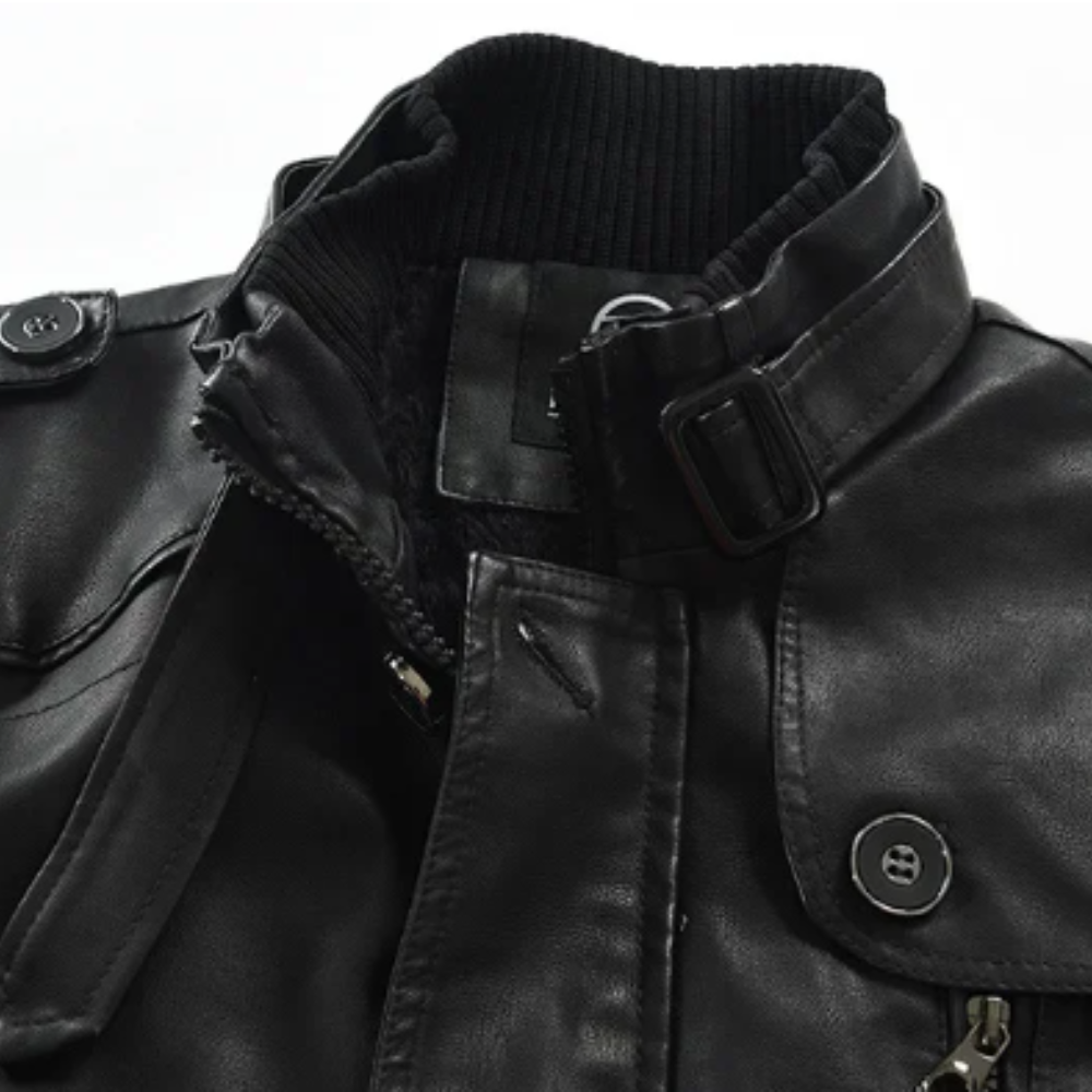 Anton® | Elegante lange Motorradjacke aus Leder
