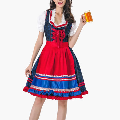Buntes Dirndl kleid für Damen - Oktoberfest 2025