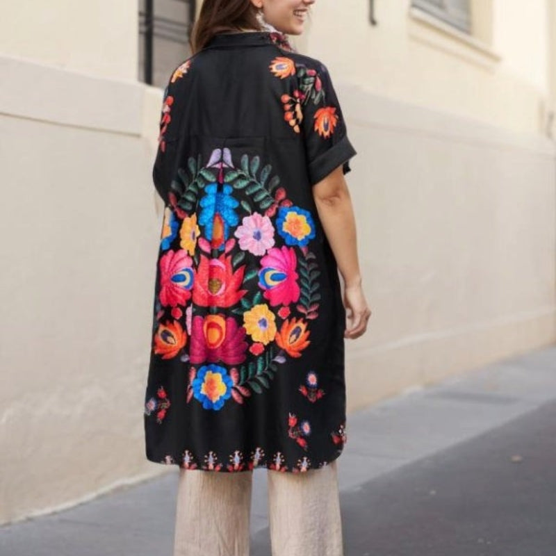 Rossella – Elegantes Hemd Mit Blumen Drucken