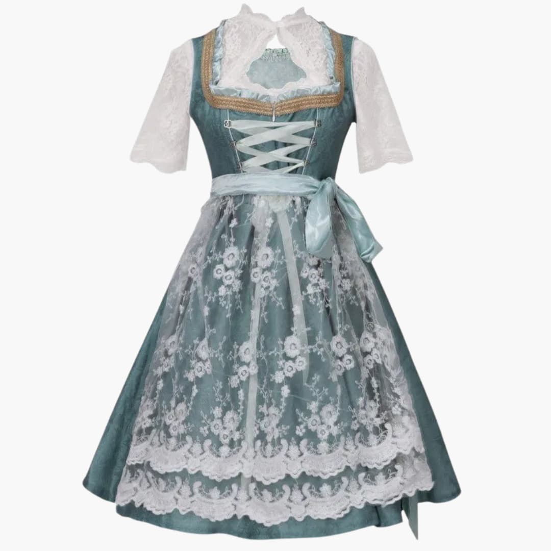 Spitzen-Dirndl kleid mit Bluse für Damen - Oktoberfest 2025
