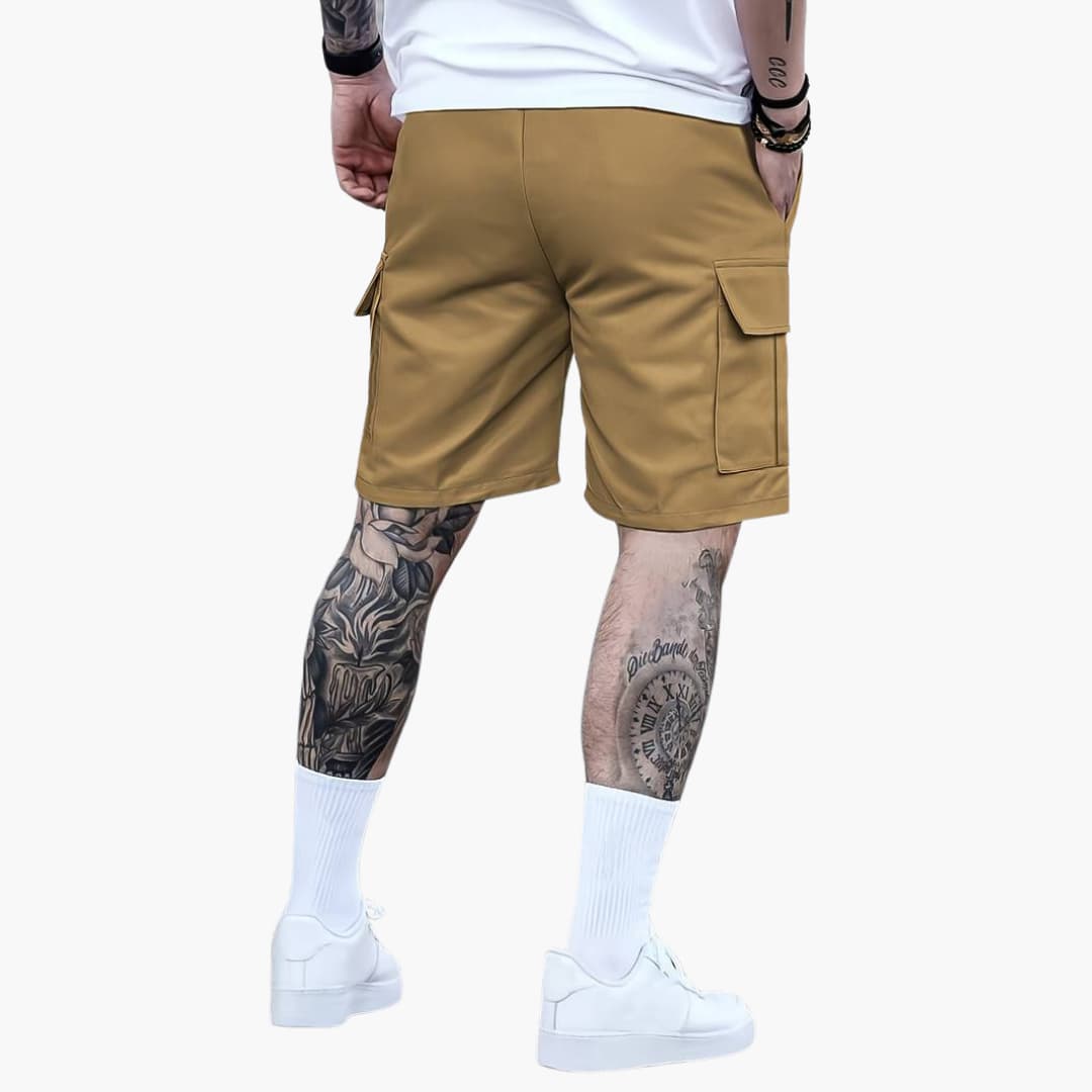 Herren Sommer Cargo Shorts mit Taschen und Kordelzugbund