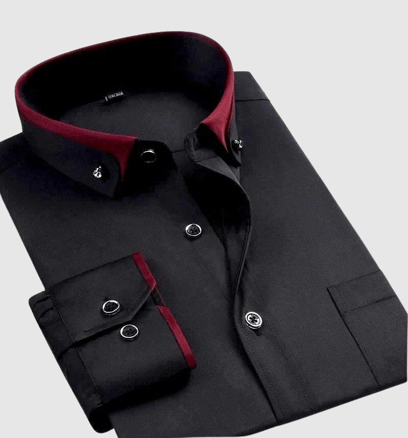 Herren Stilvolles Button Down Hemd | Langarm