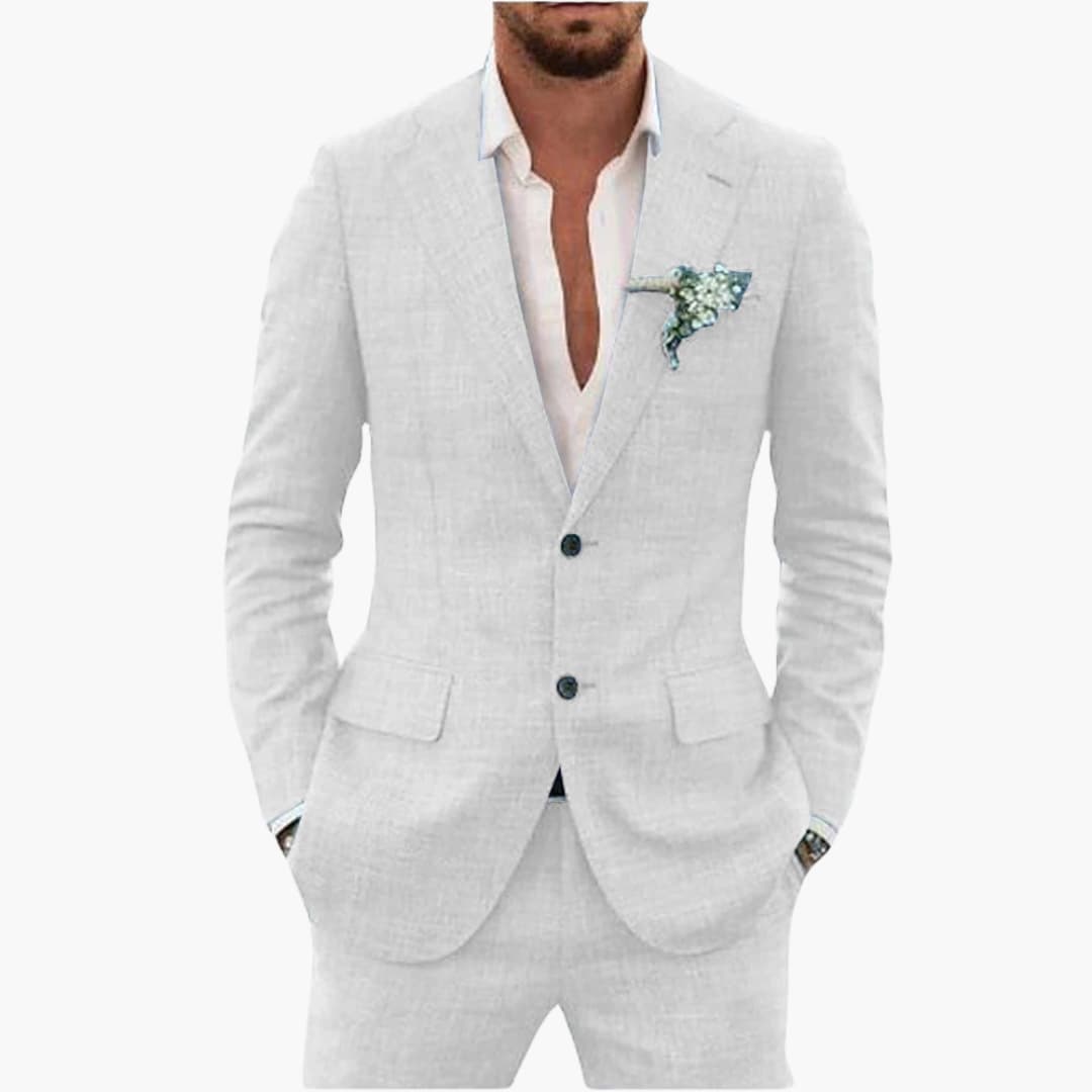 Herren Sommeranzug mit Revers und langen Ärmeln