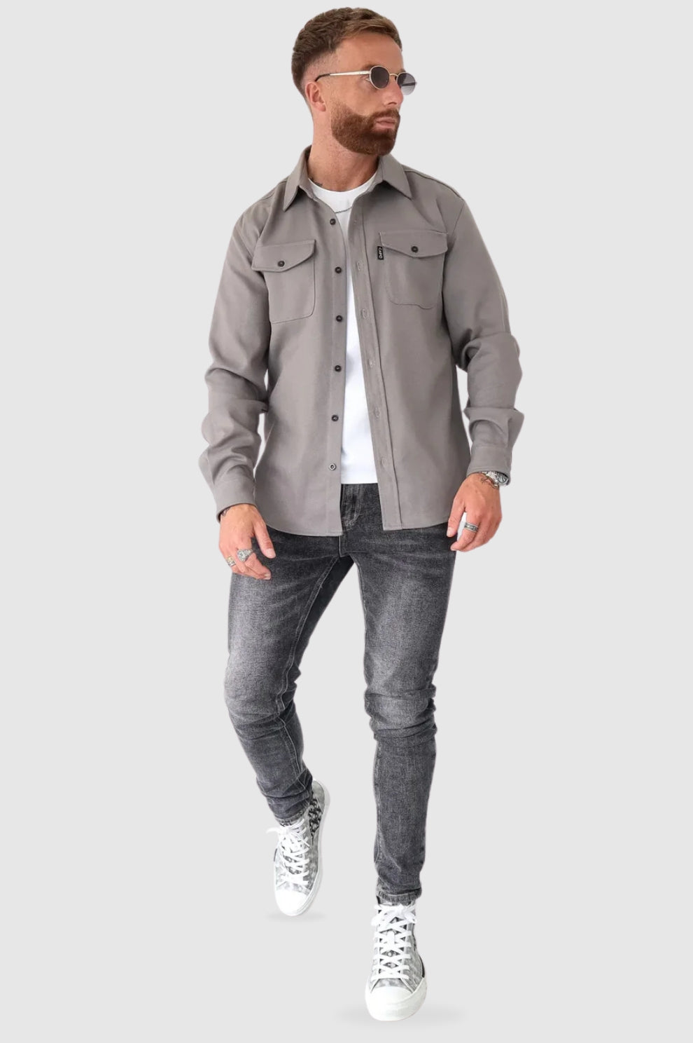 Herren Lässige Utility Button Down-Jacke | Warme