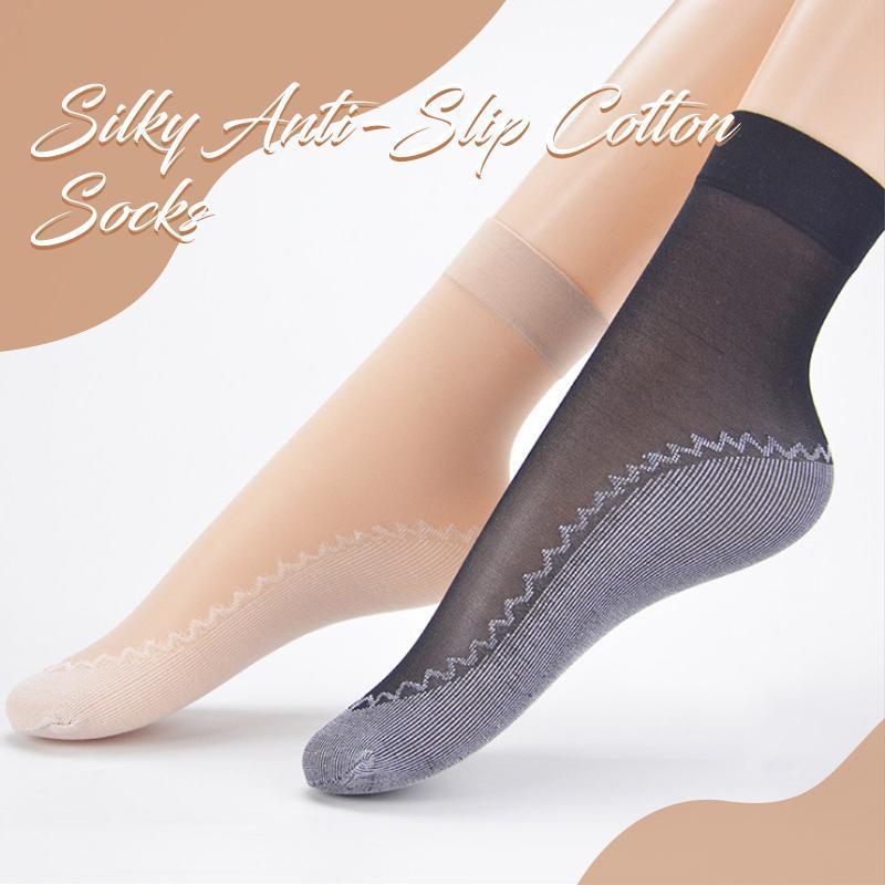 5+5 Gratis | SilkySock™️ Seidige Anti-Rutsch Baumwollsocken