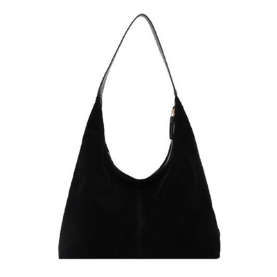 Damenhandtasche aus veganem Wildleder mit Reißverschluss