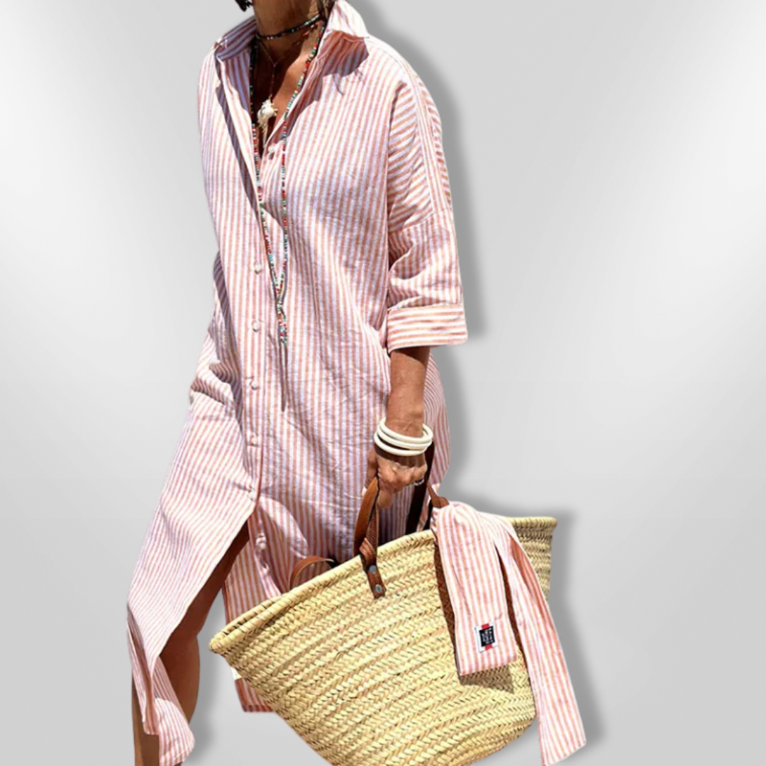 Greta | Gestreiftes Hemdkleid