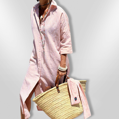 Greta | Gestreiftes Hemdkleid