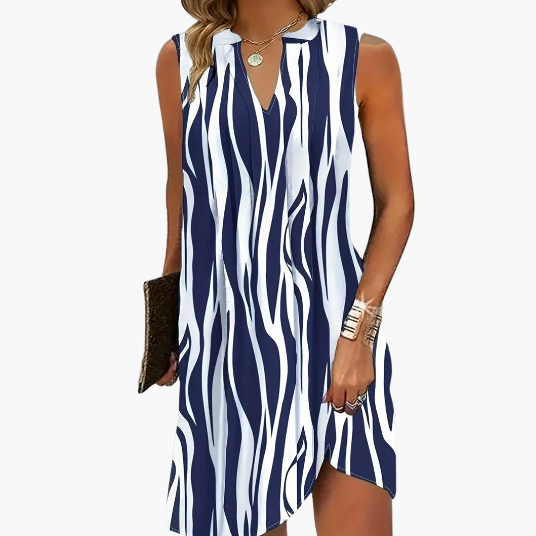 Gestreiftes Minikleid - Ärmelloses Damenkleid für den Sommer