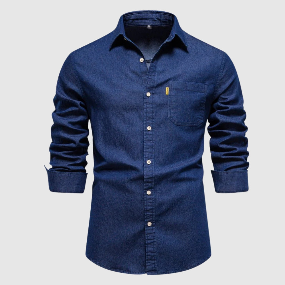 Herren Lässiges Button Down Kragenhemd | Halber Ärmel